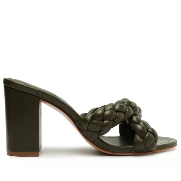 SCHUTZ Cicely Sandal in Military Green Size 7.5 - Picture 3 of 6